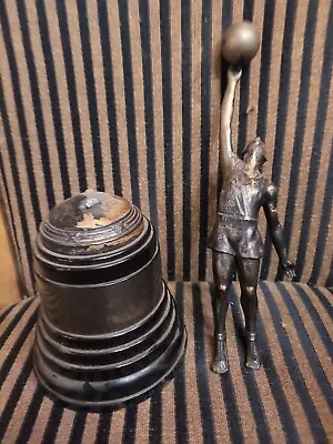 $22 • Buy Antique Figural Basketball Trophy 1935 Metal, Resin Base 14  Damaged! 