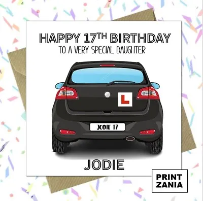 Personalised Boys Birthday Card Son Nephew Brother Grandson New Driver 17TH A2 • £2.99