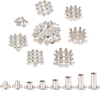 £14.14 • Buy AIEX 90 Sets Chicago Screws Assorted Kit, 6 Sizes Round Flat Head Screw Rivets