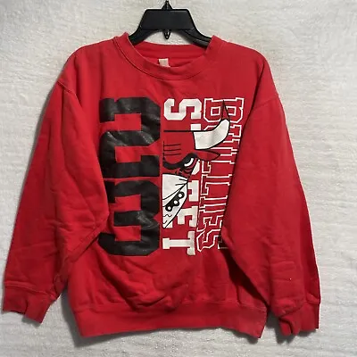 Vtg 90s NBA Chicago Bulls Men's M Michael Jordan #23 Sweatshirt Red Long Sleeve • $17.39