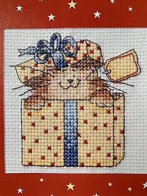 Margaret Sherry Cat In A Gift Box Cross Stitch Card Design Chart Only • £1.29