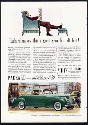 PACKARD COUPE 1941 One Ten Special Auto Car Ad Two Door Green • $7.95