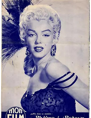 Vintage French Movie Weekly Magazine  Mon Film  Marilyn Monroe Back Cover 1955 • $23.99