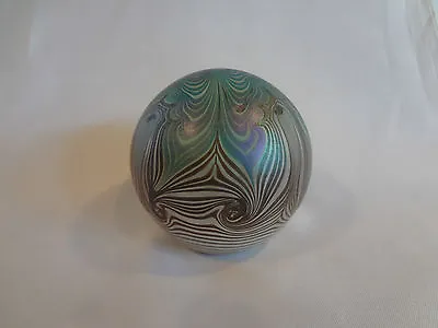 Vandermark -  Blue And Green Pulled Feather Glass Paperweight - 71-1979 • $95.99