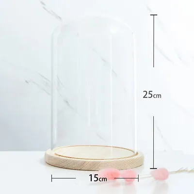 £34.19 • Buy Glass Dome Display Bell Jar Cloche W/ Wood Base For Figure Action Doll Storage