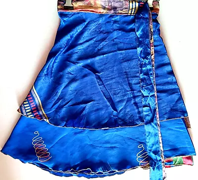 Vintage Sari Magic Wrap Skirts Multicolor Bohemian Hippie Skirt Mini Skirt • $19.40