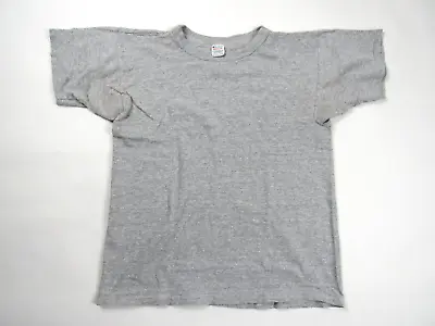 Vtg 80s Champion 88/12 Rayon Blend Blank Gray Grey T-Shirt Single Stitch Sz M • $34.99