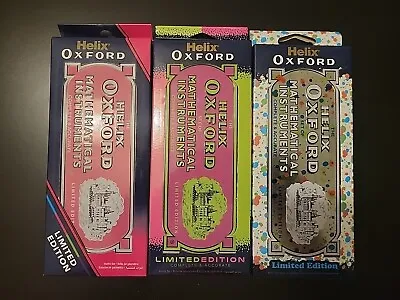 3x Brand New Helix Oxford Maths Set Ltd Ed Tin Mathematical Instruments • £14.99