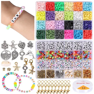 7105pcs Beads For Making Necklace Bracelet Ring For Girl Children DIY Bead Set • £10.99