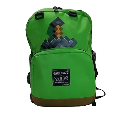 Minecraft Creeper Sword Adventure Kids 17  Green Backpack W/Laptop Pocket-READ • $7.95