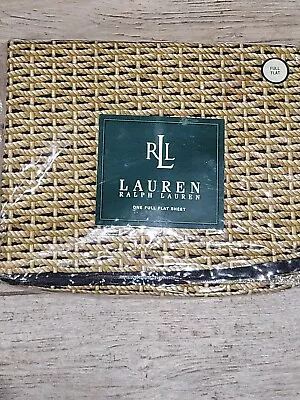 Vintage Ralph Lauren  Charleston Wicker Multi Basket Weave Full Flat Sheet Nwt  • $99.88