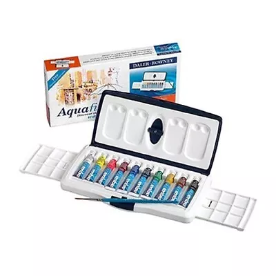 Daler Rowney Aquafine Watercolour Paints 10 Tube Slider Set + Built In Palettes • £21.99