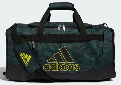 $36.95 • Buy Adidas DEFENDER IV MEDIUM Duffel BLACK GREEN 25  ZIP Water RESIST GYM BAG NEW