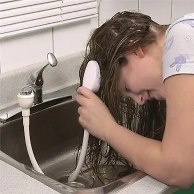 £6.59 • Buy Single Wide Tap Bath Sink Shower Head Hose Spray Hairdresser Push On Mixer