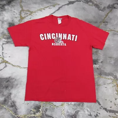 Vintage Cincinnati Bearcats T-Shirt Mens Large Red Short Sleeve Crewneck College • $16.17