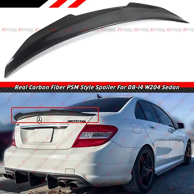 For 08-14 Mercedes Benz W204 C250 C300 Carbon Fiber Psm Style Trunk Spoiler Wing • $154.99