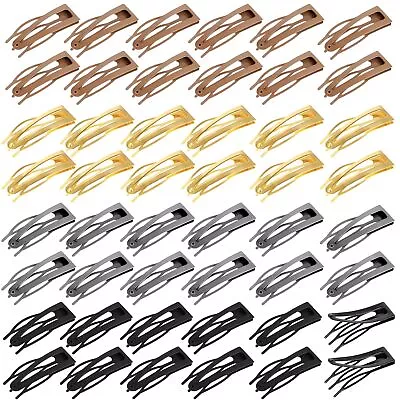 40 Pcs Snap Hair Clips 3 Prong Double Grip Metal Hair Barrettes For Women • $13.68