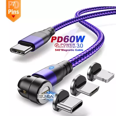 $6.95 • Buy Magnetic Type C To C Cable/Micro Charger Fast Charging Data Cord 2M For IPhone