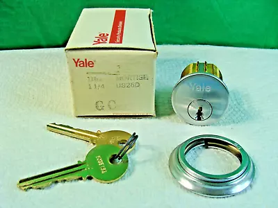 Yale Mortise Cylinder Lock 1152 1-1/4 US26D 2-Keys Satin NIB NOS Key-GC Scovill • $20