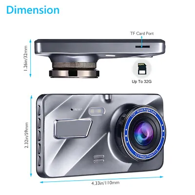 $33.95 • Buy 1080P Dash Camera Cars Front And Rear Video GPS DVR Recorder Night Vision Tool
