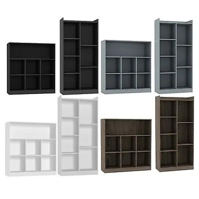 £52.99 • Buy Tall Wide Wooden 7 Cube Bookcase Shelving Display Storage Unit Cabinet Shelves