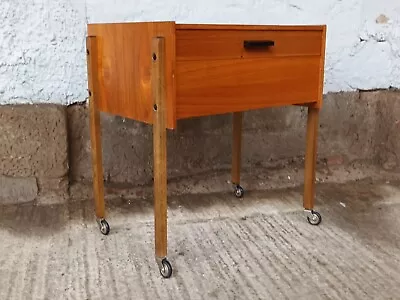 Sewing Table Vintage Sideboard Retro Jewellery Box Nähwagen Danish Walnut 60er 3 • $225.95