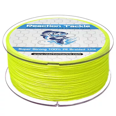 Reaction Tackle Braided Fishing Line / Braid - Hi Vis Yellow 4 And 8 Strands • $69.99