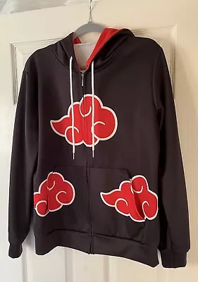 Anime Naruto Print Zip Through Hoodie. Unisex Size Large. In Very Good Condition • £0.99