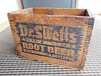 RARE Vintage 1930's DR. SWETT'S ROOT BEER Advertising Wooden Dovetailed Soda Box • $20.50