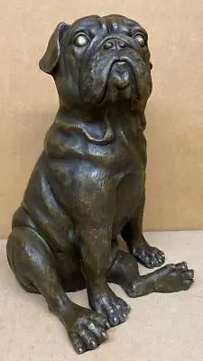 Lifesize Bronze Pug Dog Sculpture - 34cm High - Very Lifelike - Superb Quality • £499