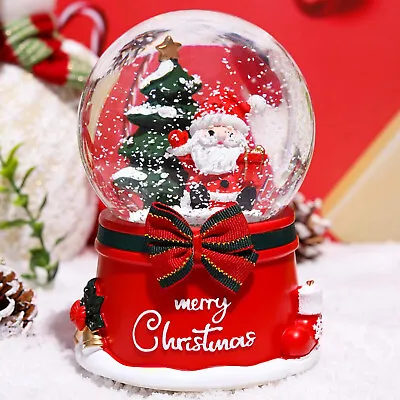 80 MM Christmas Snow Globe With 8 Music And 4 Color Lights Santa Music Box Home • $34.99