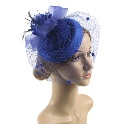 £15.59 • Buy Women Fascinator Hat Pillbox Hat With Veil Wedding Party Headpiece Retro 20s 50s