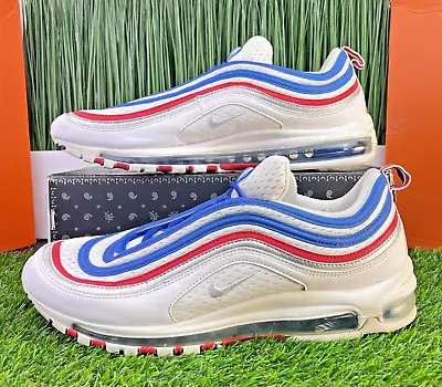 Nike Air Max 97 All Star 1991 White Red Blue Mens Shoes 921826-404 Size 15 • $125