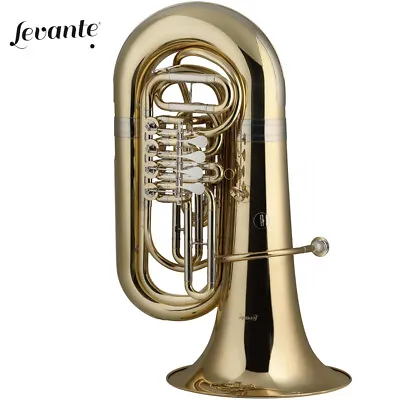 Levante LV-BT5705 Pro Series Bb Tuba With 4 Rotary Valves - Clear Lacquer • $3679