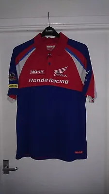 Official Honda Racingpolo Shirt Size L Great Condition Lots Of Embroidered Logos • £13.99