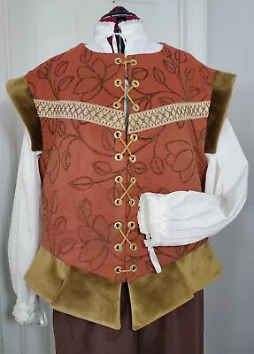 Renaissance Doublet (XLg) - Rust With Gold Accents • $85