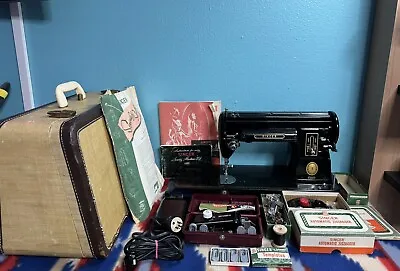 Vintage Singer Model 301A Sewing Machine With Case And Extras Working • $499.99