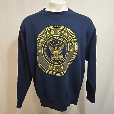 Vintage Soffe US Navy Crew Neck Sweatshirt Size 2XL XXL Navy Blue Made In USA • $24.90