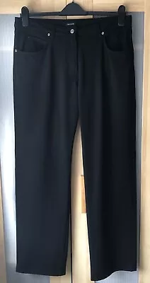 JAEGER - Fabulous Black Straight Leg Jeans Style Trousers - Size UK 14 • £9.95