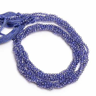 2 Mm Natural Blue Iolite Faceted Round Rondelle Beads Jewelry 33 Cm Strand AB-6 • $4.95