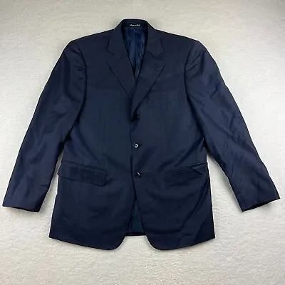 Pal Zileri Mens Sport Coat 50 (42) Navy Wool Rayon Blazer Jacket 3 Button • $25.80