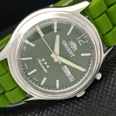 OLD ORIENT AUTOMATIC 46941 JAPAN MENS GREEN DIAL WATCH 593b-a311413-1 • $35.69