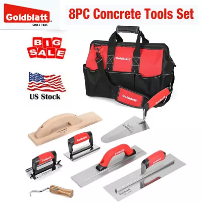 Goldblatt 8 Pieces Masonry Hand Concrete And Cement Tools Set With 16'' Tool Bag • $72.99