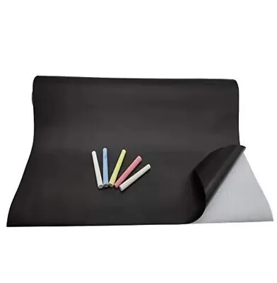 Removable Chalkboard Contact Paper Roll With 5 Colorful Chalks Self-Adhesive • $17.99