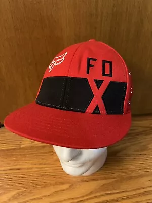 Fox Hat Cap FlexFit Embroidered Red Adult Stretch Fit Motocross Casual Adult Men • $12.99