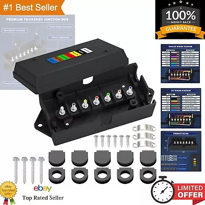 7 Way Trailer Wiring Box - Waterproof - Sturdy & Durable - Color-Coded Terminals • $16.33