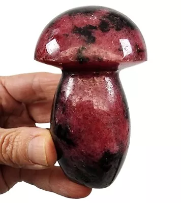 Rhodonite Crystal Polished Mushroom Stone 200 Grams. • $17.99