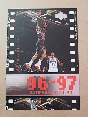 Michael Jordan 1999 Upper Deck Oversized NBA Top 50 Players Retirement Card #12 • $7