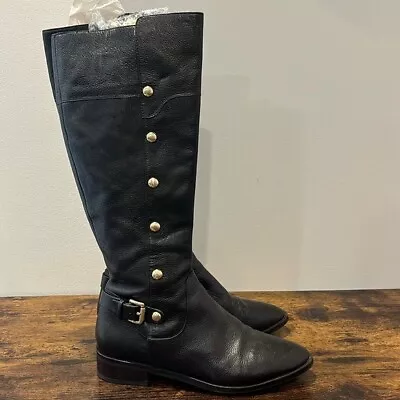 Michael Kors Studded Brown Leather Tall Boots Size 6.5 Women • $48