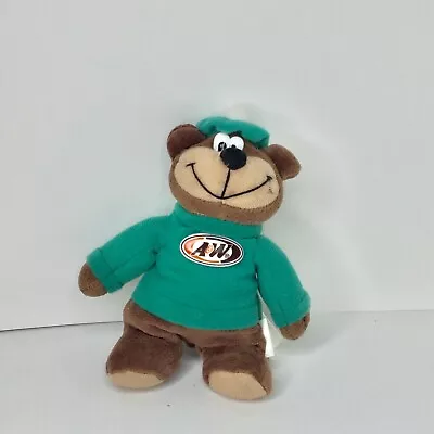 A&W Root Beer Teddy Bear 6  Stuffed Animal Plush Teal Shirt Brown Bear • $19.99